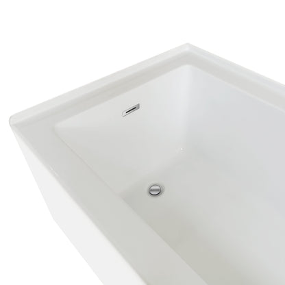 Lexora Provenza 60" x 30" Alcove Soaking Bathtub in White – Left or Right Drain (LBPV6030)