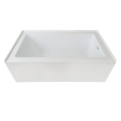 Lexora Provenza 60" x 30" Alcove Soaking Bathtub in White – Left or Right Drain (LBPV6030)