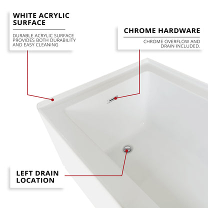 Provenza 60 in L x 32 in W White Alcove Bathtub