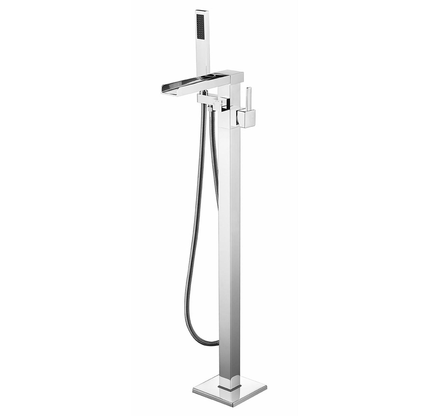 Vinter 59 in White Freestanding Acrylic Flatbottom Soaking Bathtub