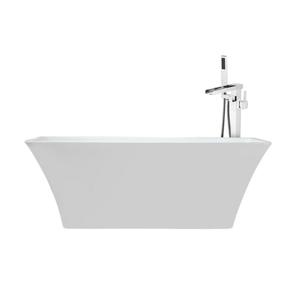 Vinter 67 in White Freestanding Acrylic Flatbottom Soaking Bathtub