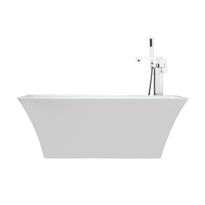 Vinter 67 in White Freestanding Acrylic Flatbottom Soaking Bathtub