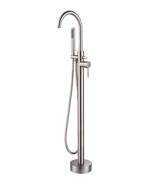 Vinter 67 in White Freestanding Acrylic Flatbottom Soaking Bathtub