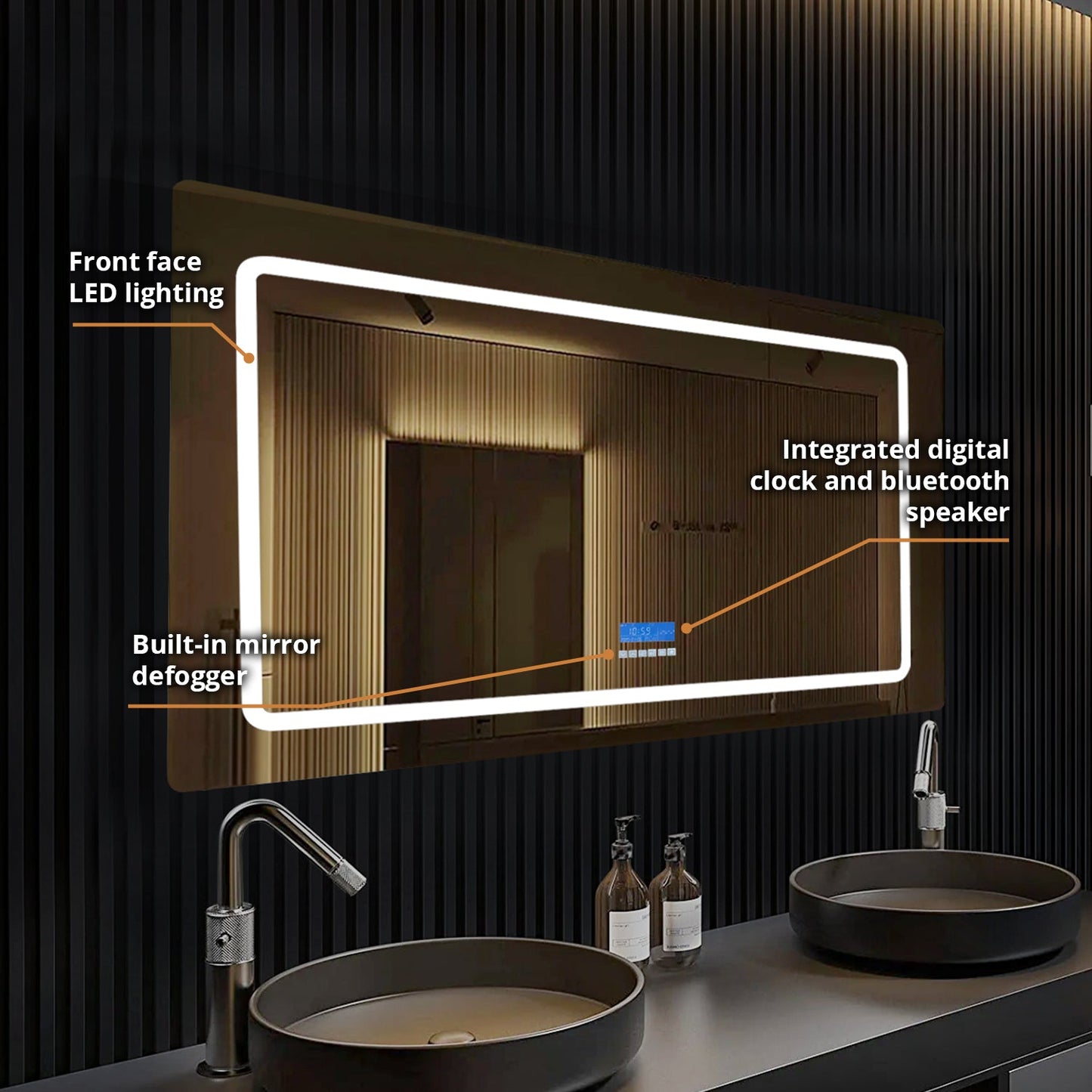 Caldona 48 in. W x 32 in. H LED Bathroom Vanity Mirror