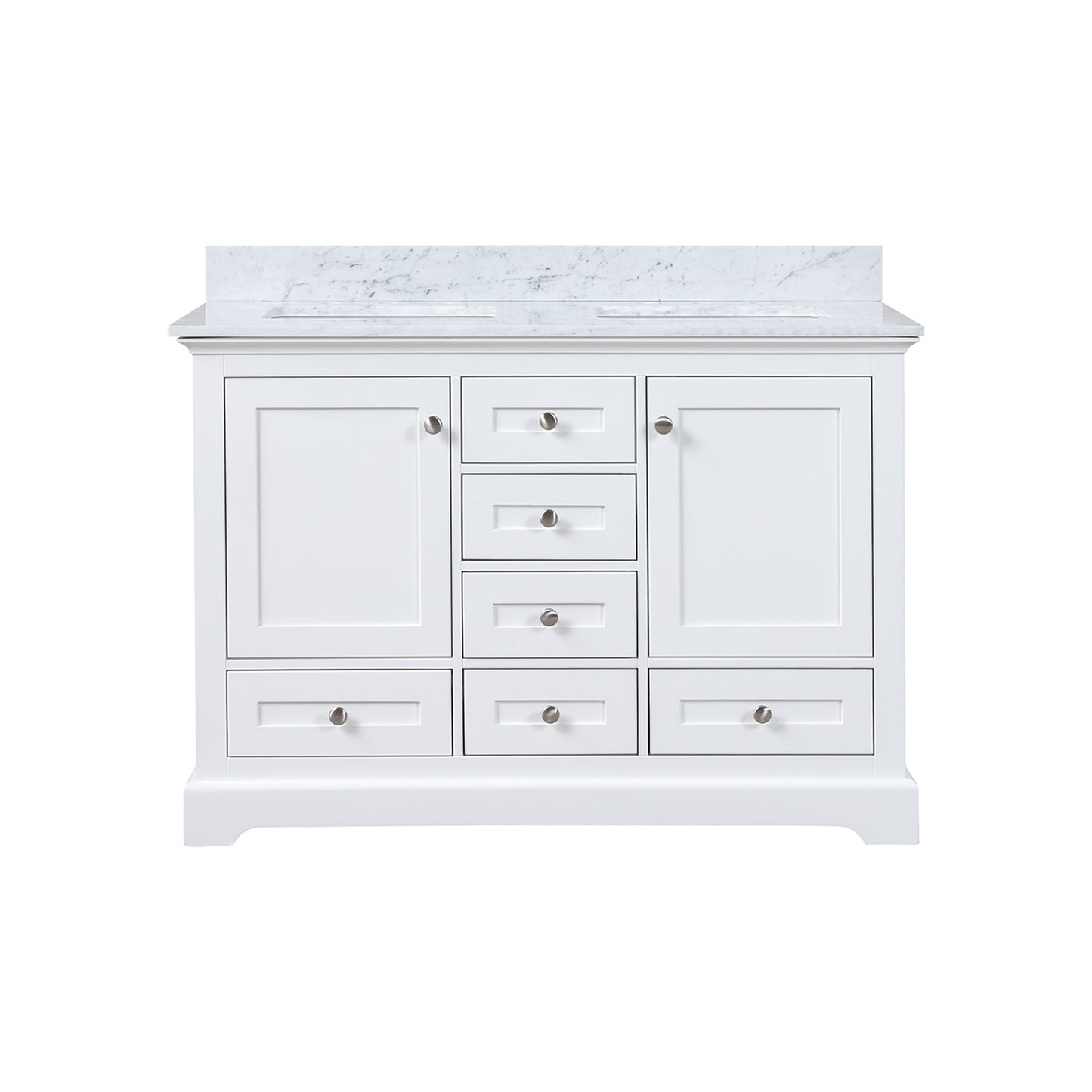 Dukes 48 in. W x 22 in. D White Double Bath Vanity