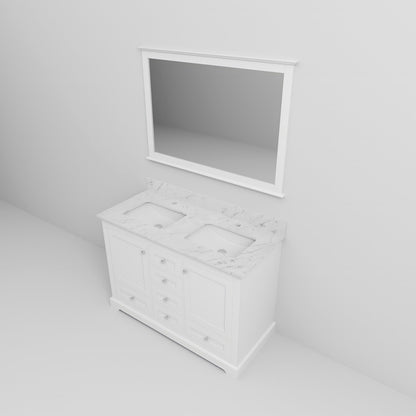 Dukes 48 in. W x 22 in. D White Double Bath Vanity