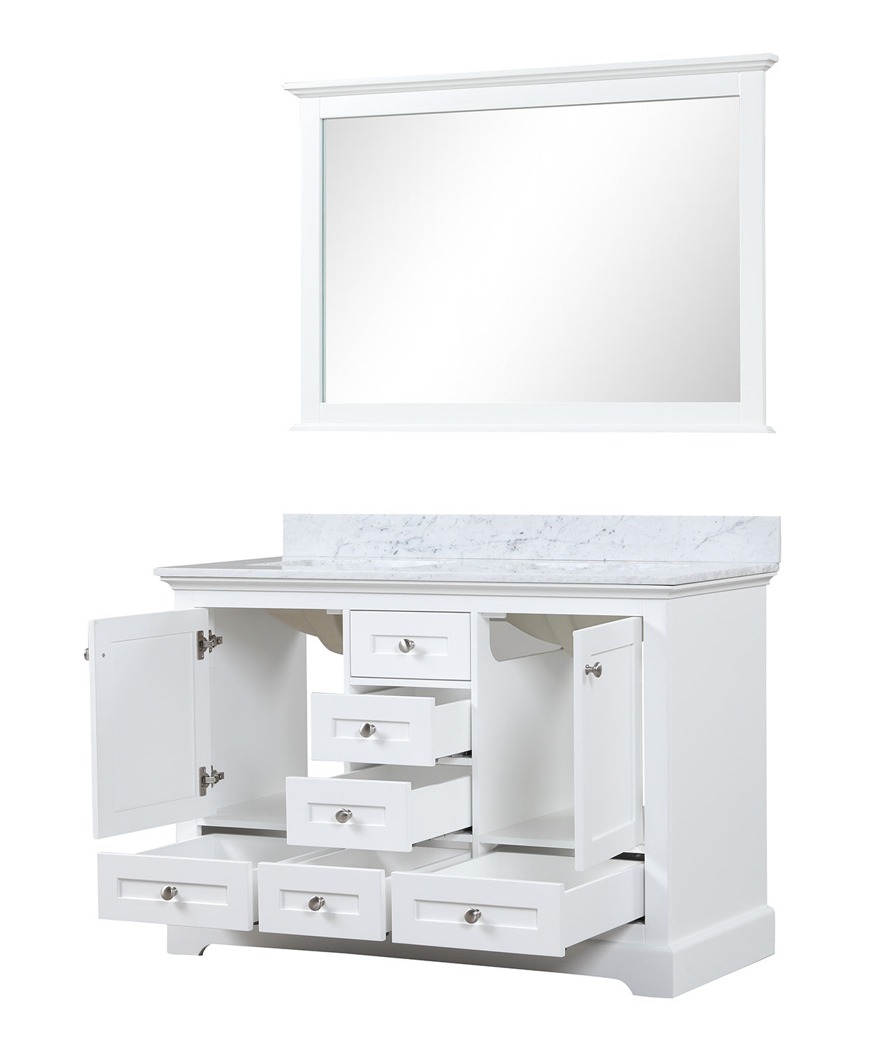 Dukes 48 in. W x 22 in. D White Double Bath Vanity