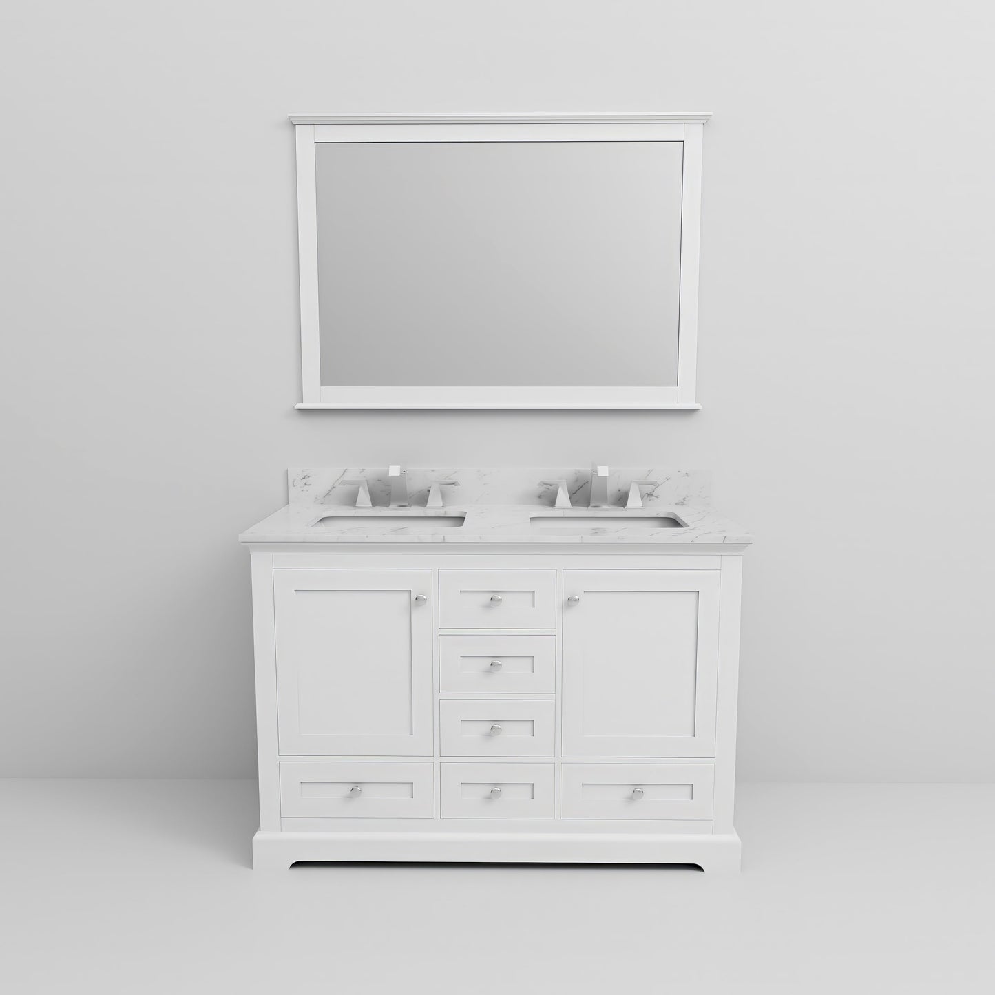 Dukes 48 in. W x 22 in. D White Double Bath Vanity