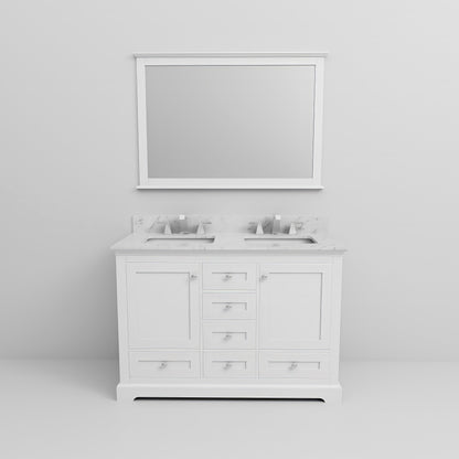 Dukes 48 in. W x 22 in. D White Double Bath Vanity
