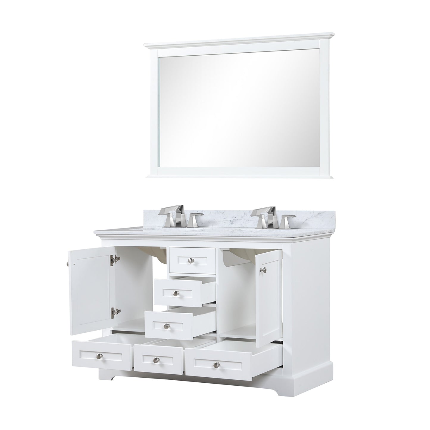 Dukes 48 in. W x 22 in. D White Double Bath Vanity