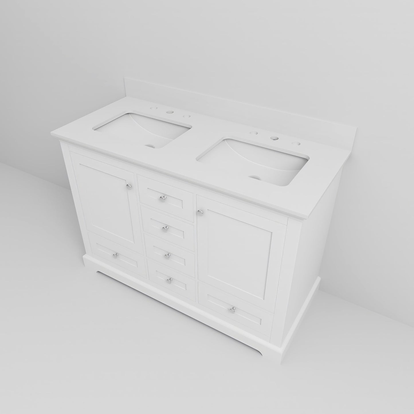 Dukes 48 in. W x 22 in. D White Double Bath Vanity