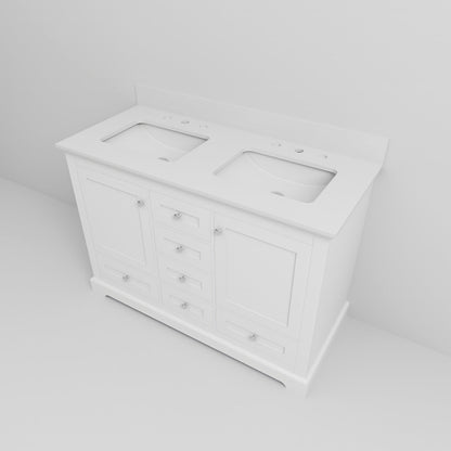 Dukes 48 in. W x 22 in. D White Double Bath Vanity