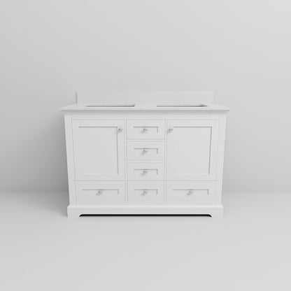 Dukes 48 in. W x 22 in. D White Double Bath Vanity