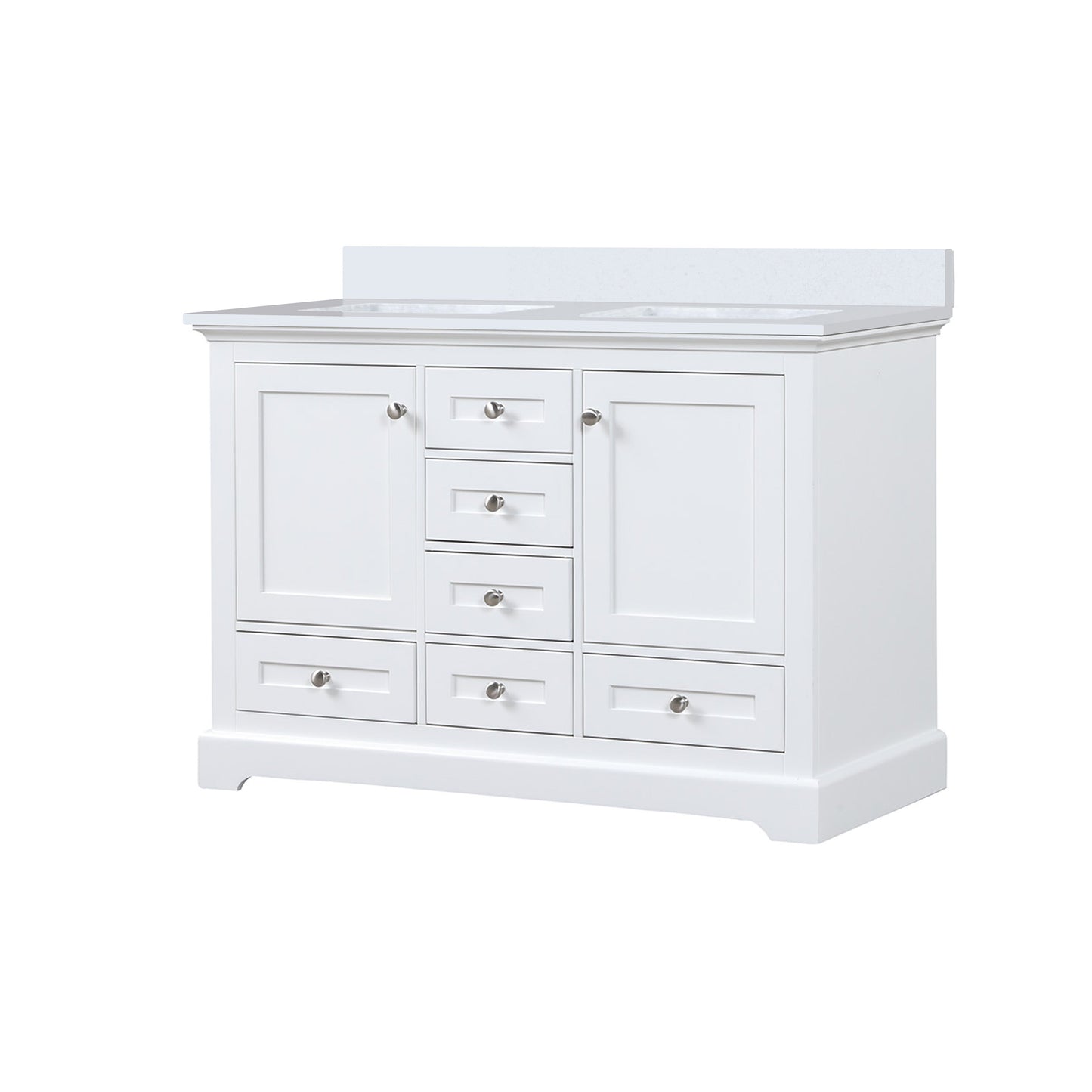 Dukes 48 in. W x 22 in. D White Double Bath Vanity