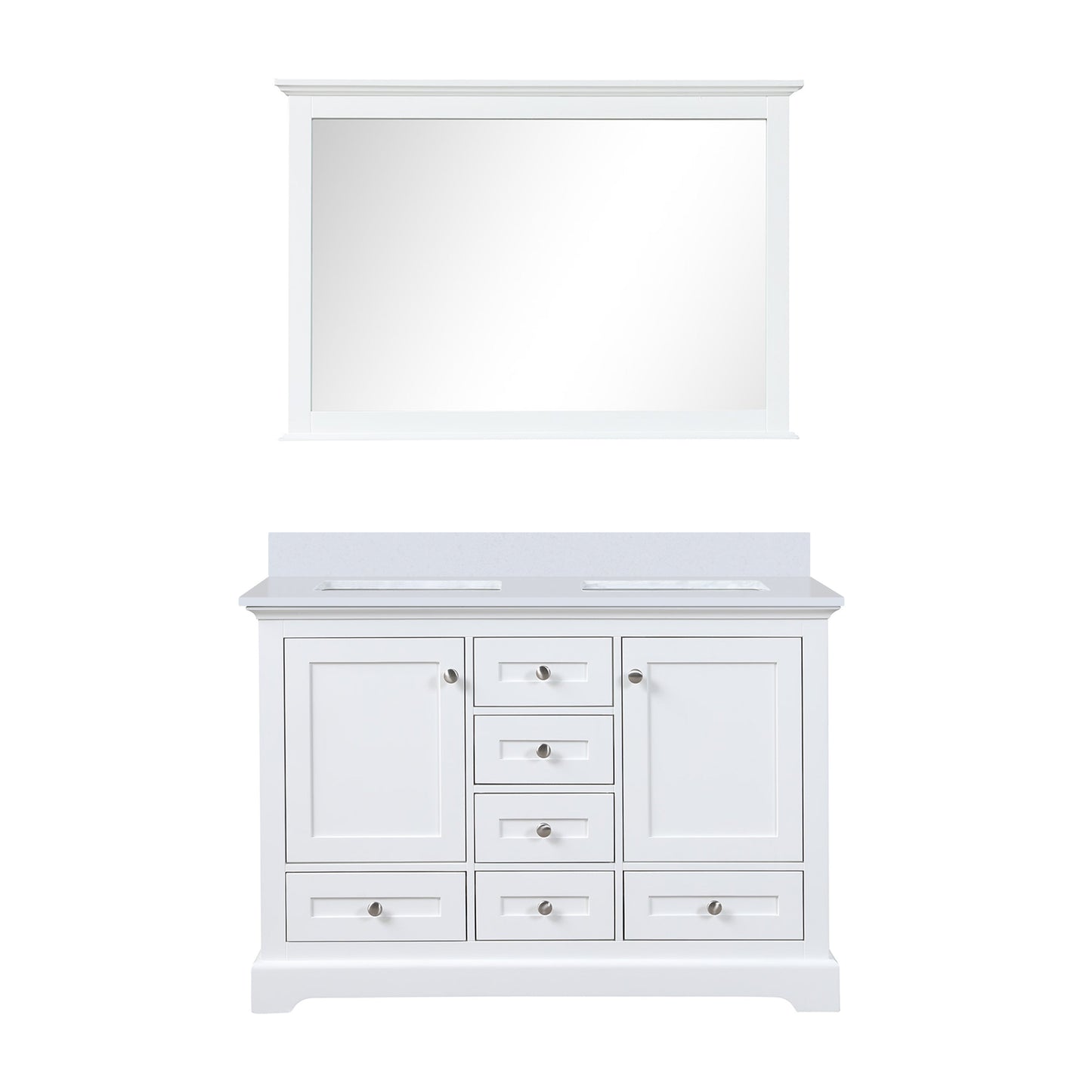 Dukes 48 in. W x 22 in. D White Double Bath Vanity