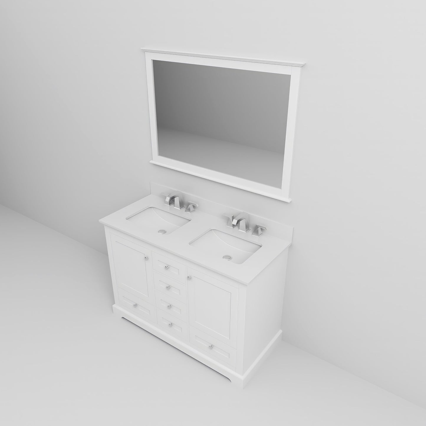Dukes 48 in. W x 22 in. D White Double Bath Vanity