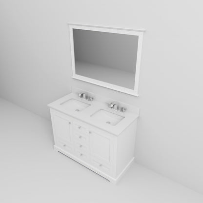 Dukes 48 in. W x 22 in. D White Double Bath Vanity