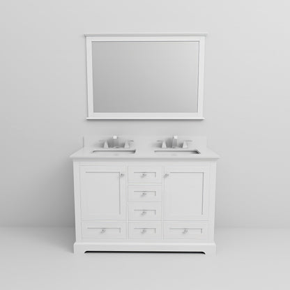Dukes 48 in. W x 22 in. D White Double Bath Vanity