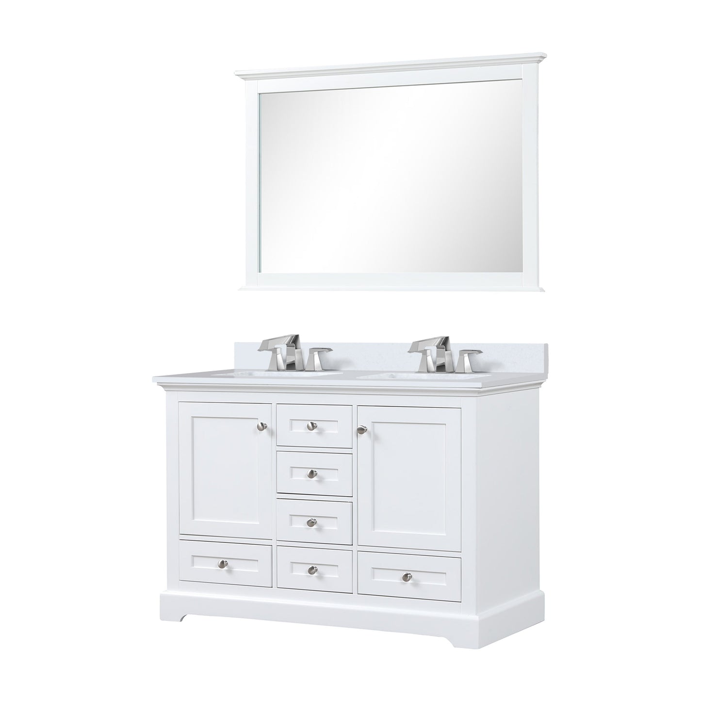 Dukes 48 in. W x 22 in. D White Double Bath Vanity