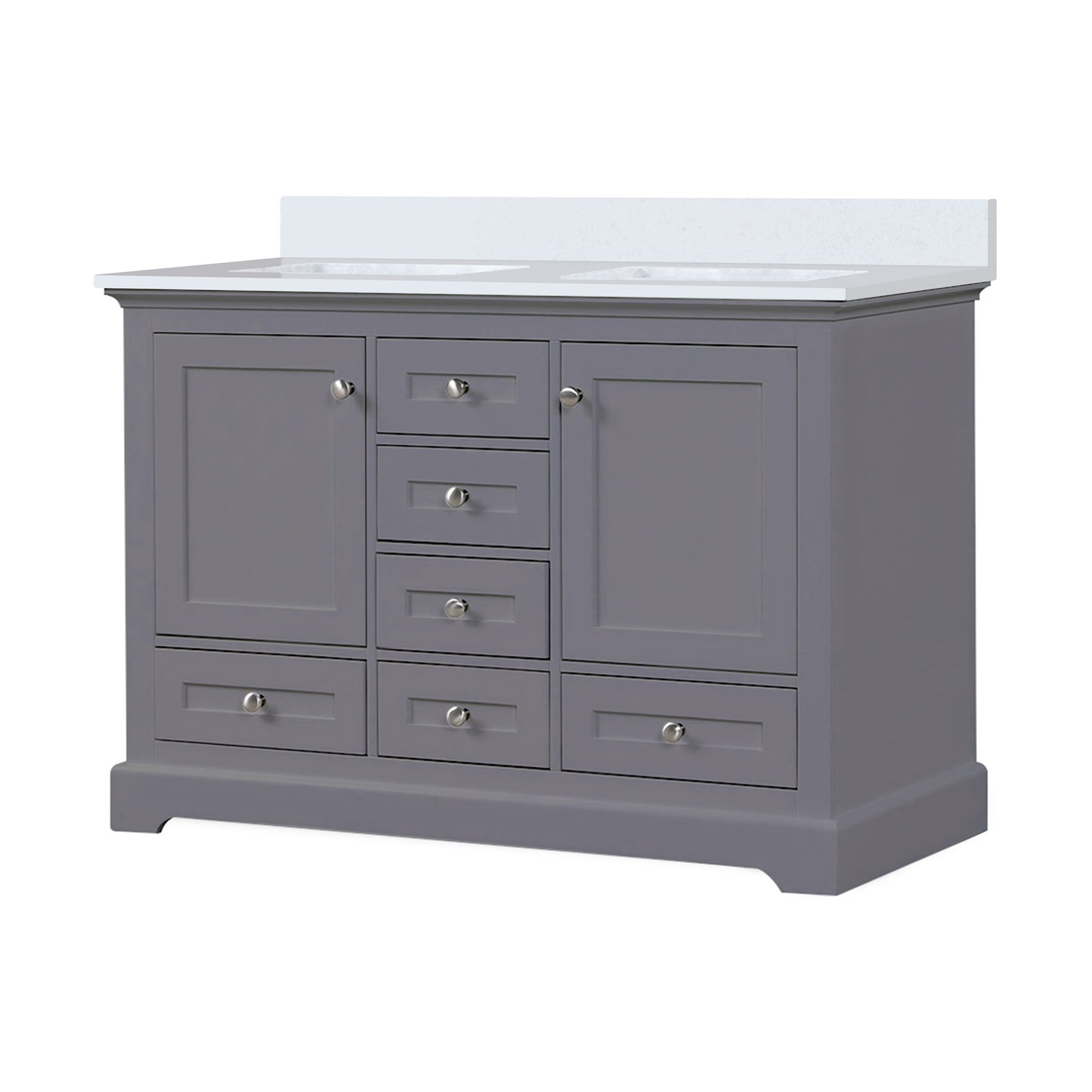 Dukes 48 in. W x 22 in. D Dark Grey Double Bath Vanity