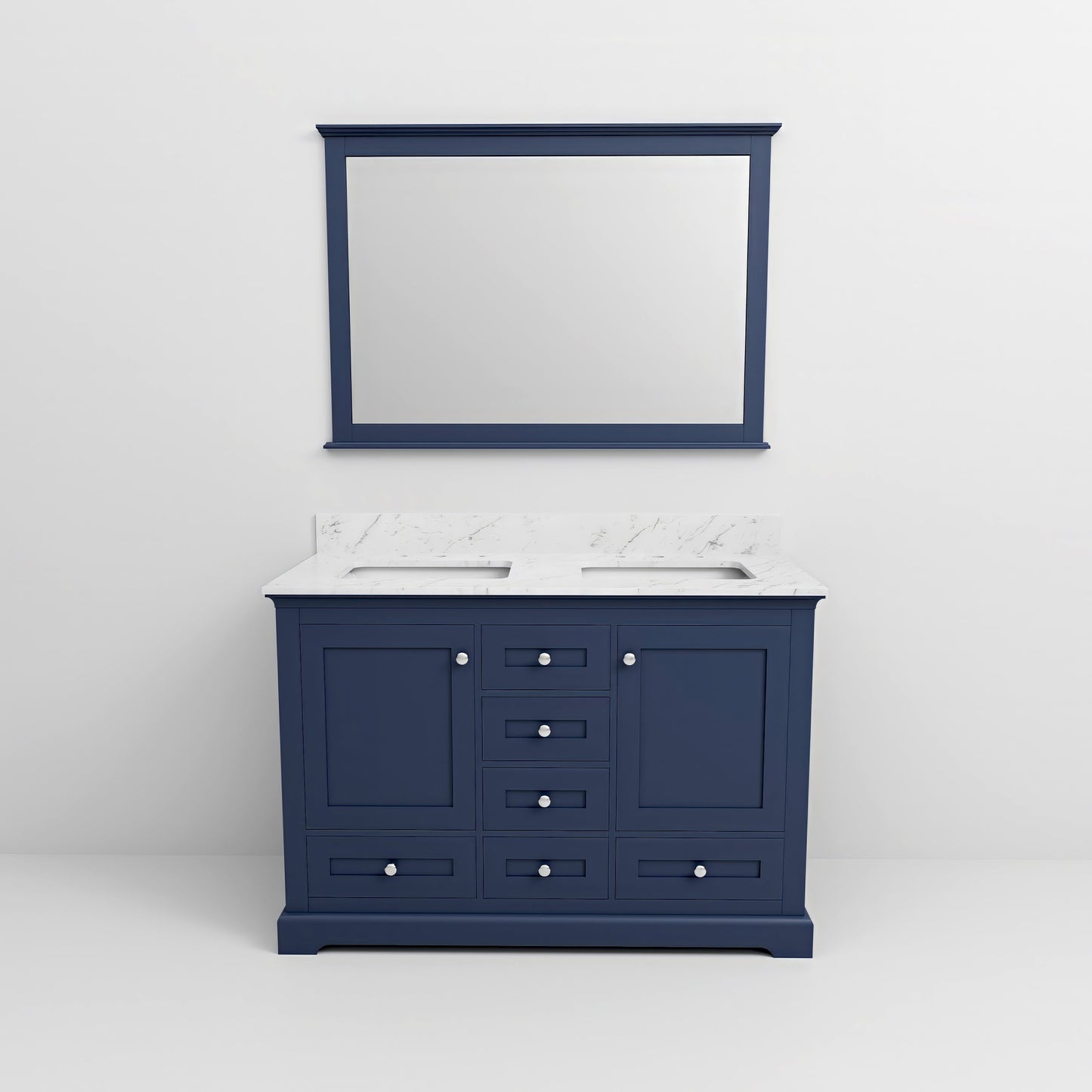 Dukes 48 in. W x 22 in. D Navy Blue Double Bath Vanity