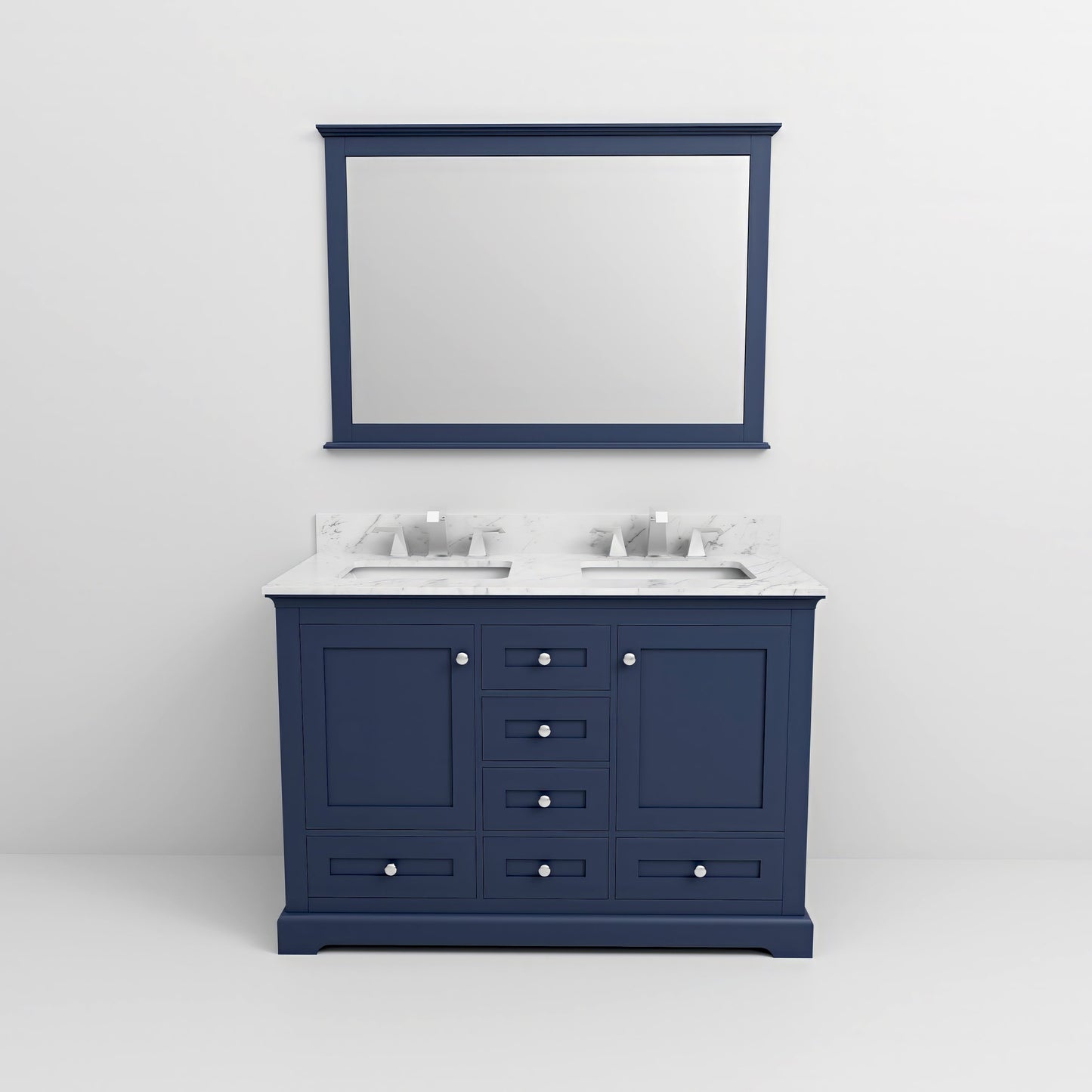 Dukes 48 in. W x 22 in. D Navy Blue Double Bath Vanity