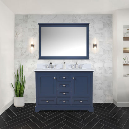 Dukes 48 in. W x 22 in. D Navy Blue Double Bath Vanity