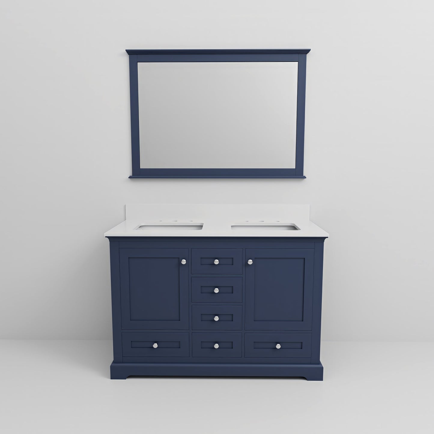 Dukes 48 in. W x 22 in. D Navy Blue Double Bath Vanity