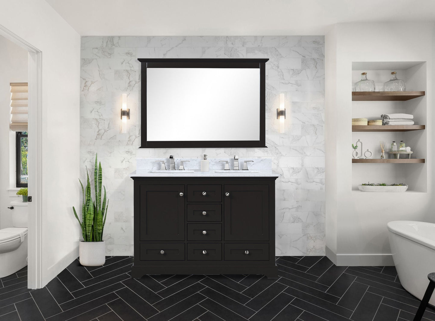 Dukes 48 in. W x 22 in. D Espresso Double Bath Vanity