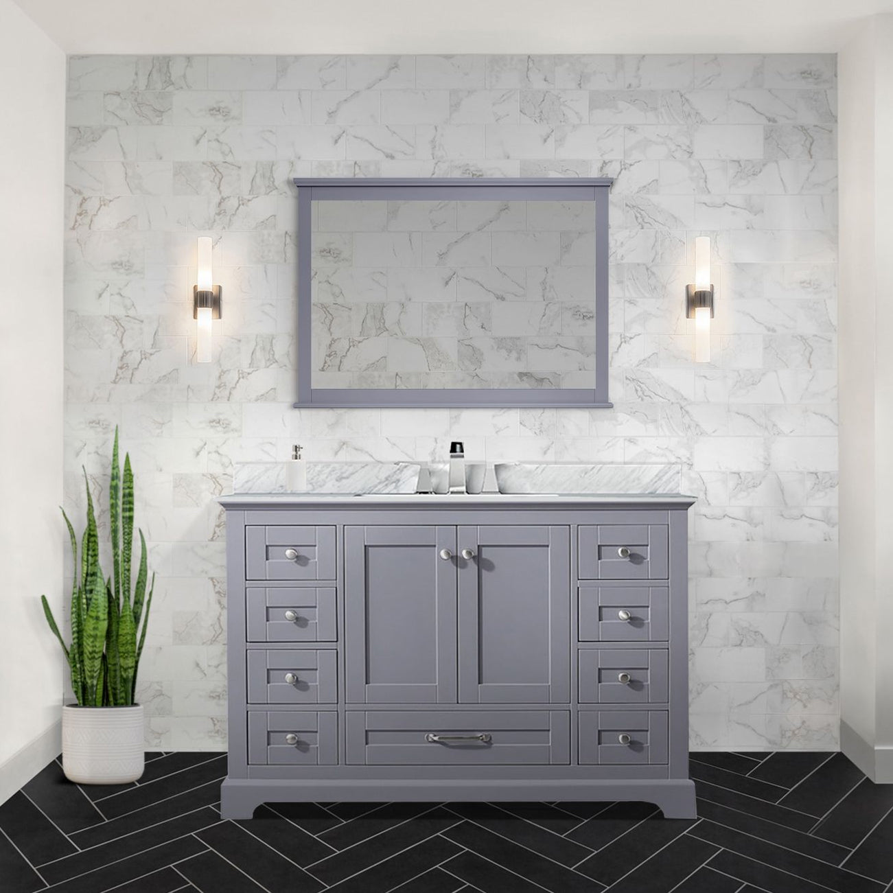 Dukes 48 in. W x 22 in. D Dark Grey Single Bath Vanity
