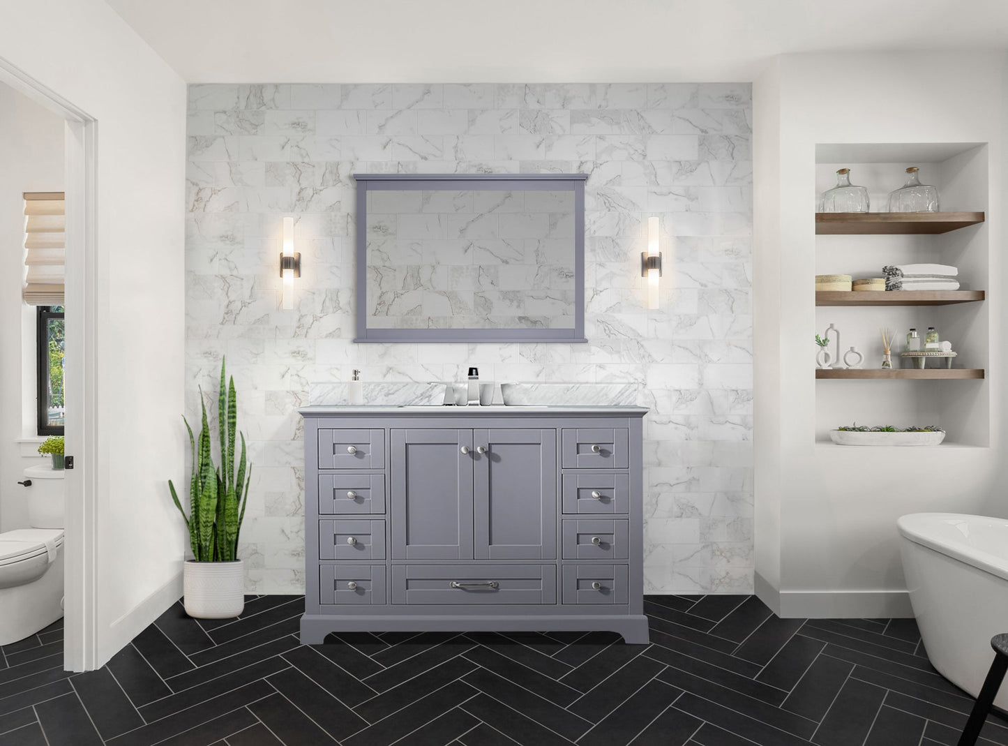 Dukes 48 in. W x 22 in. D Dark Grey Single Bath Vanity