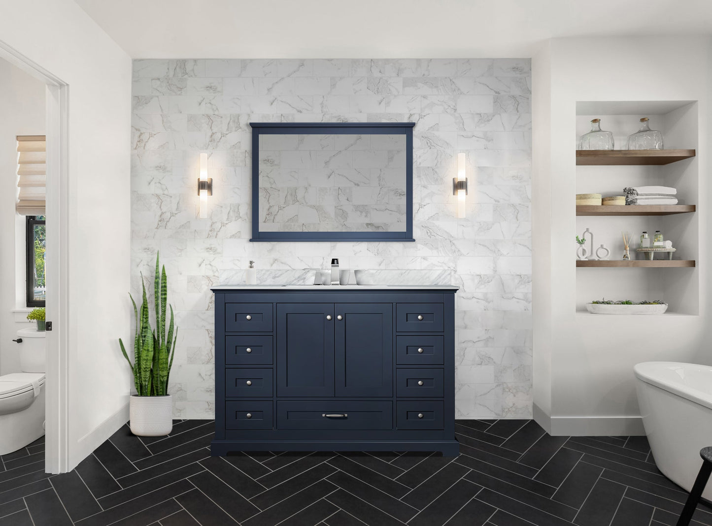 Dukes 48 in. W x 22 in. D Navy Blue Single Bath Vanity