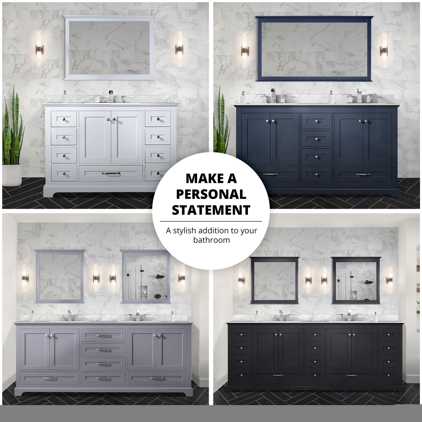 Dukes 48 in. W x 22 in. D Navy Blue Single Bath Vanity