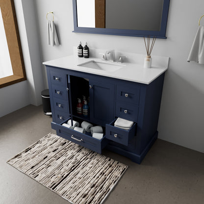 Dukes 48 in. W x 22 in. D Navy Blue Single Bath Vanity