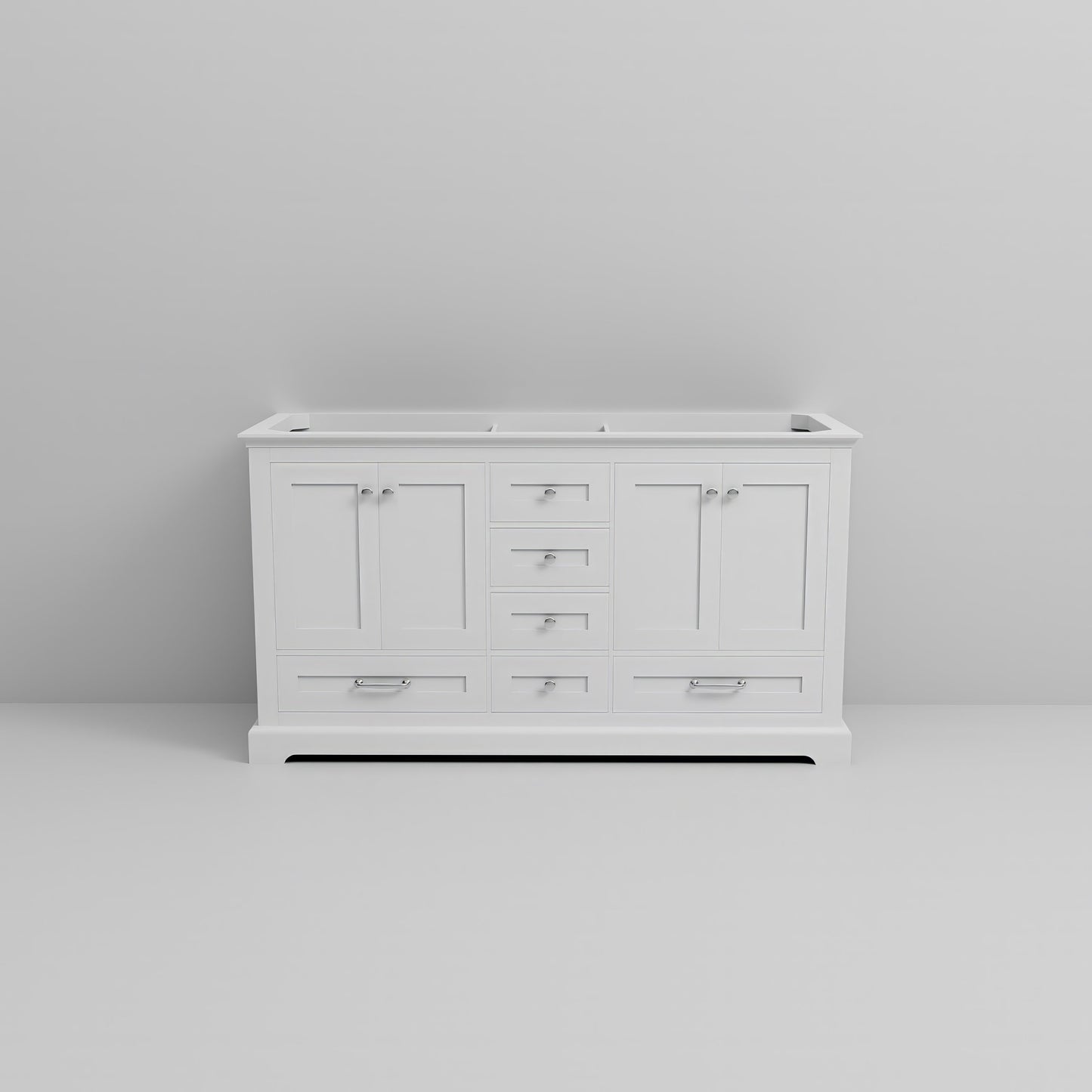 Dukes 60 in. W x 22 in. D White Double Bath Vanity