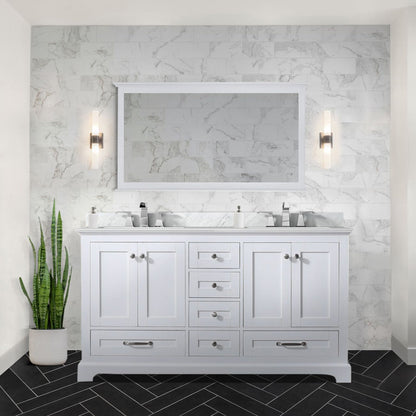 Dukes 60 in. W x 22 in. D White Double Bath Vanity
