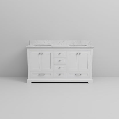 Dukes 60 in. W x 22 in. D White Double Bath Vanity