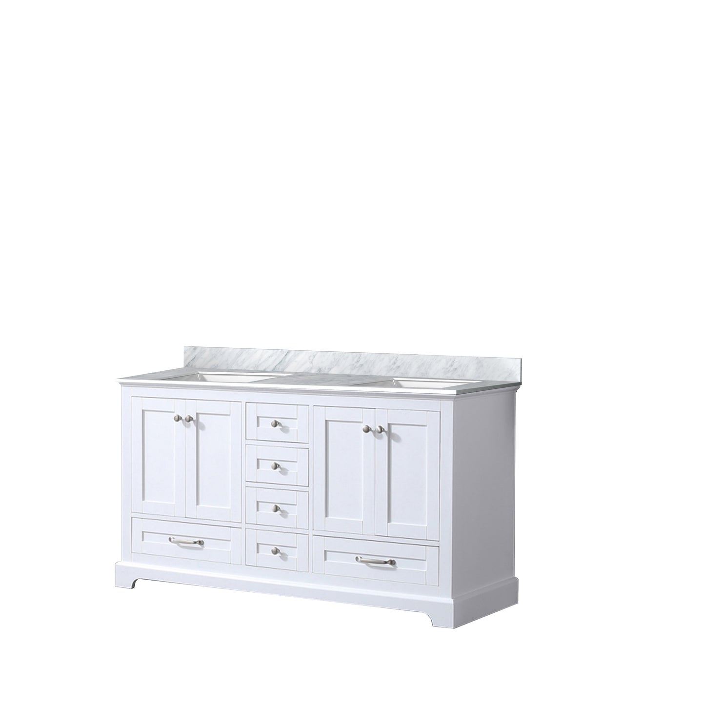 Dukes 60 in. W x 22 in. D White Double Bath Vanity