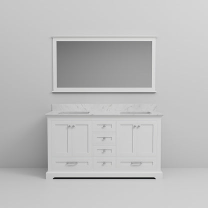 Dukes 60 in. W x 22 in. D White Double Bath Vanity
