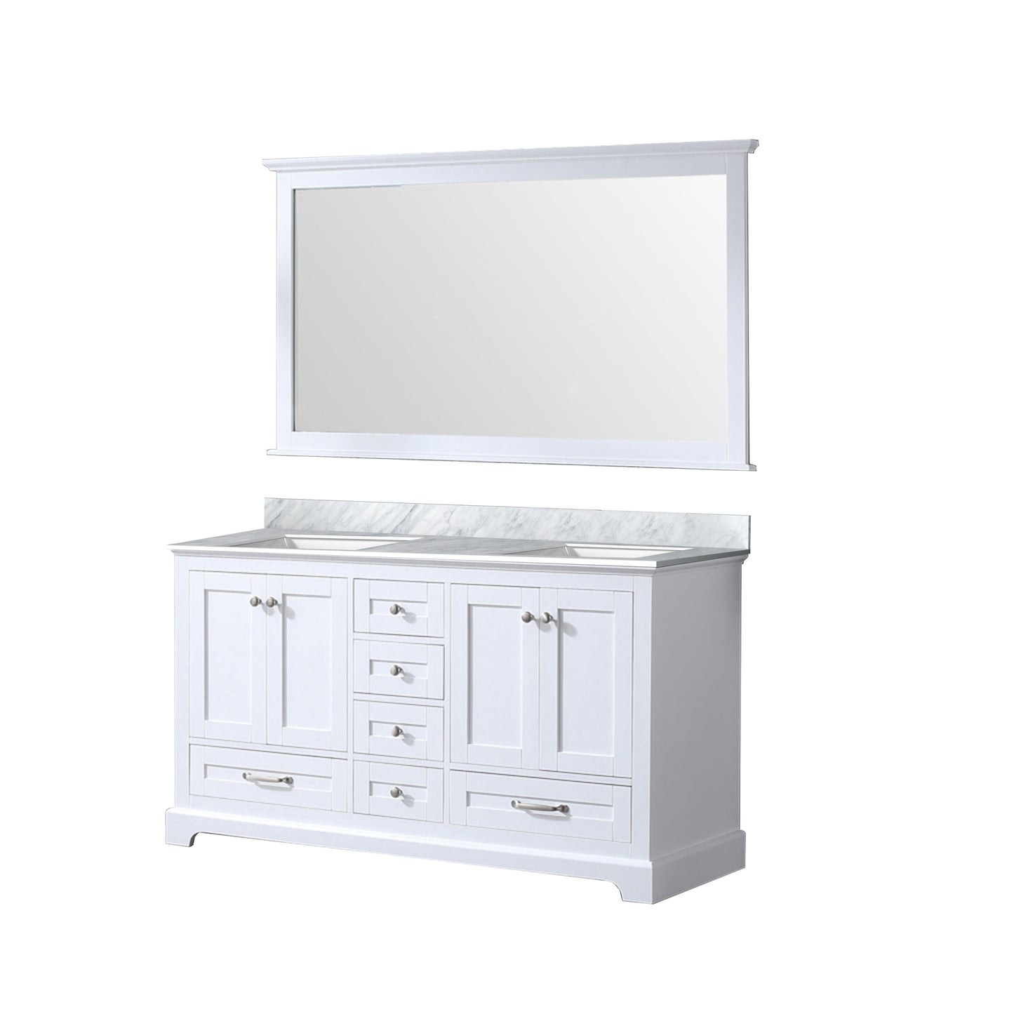 Dukes 60 in. W x 22 in. D White Double Bath Vanity