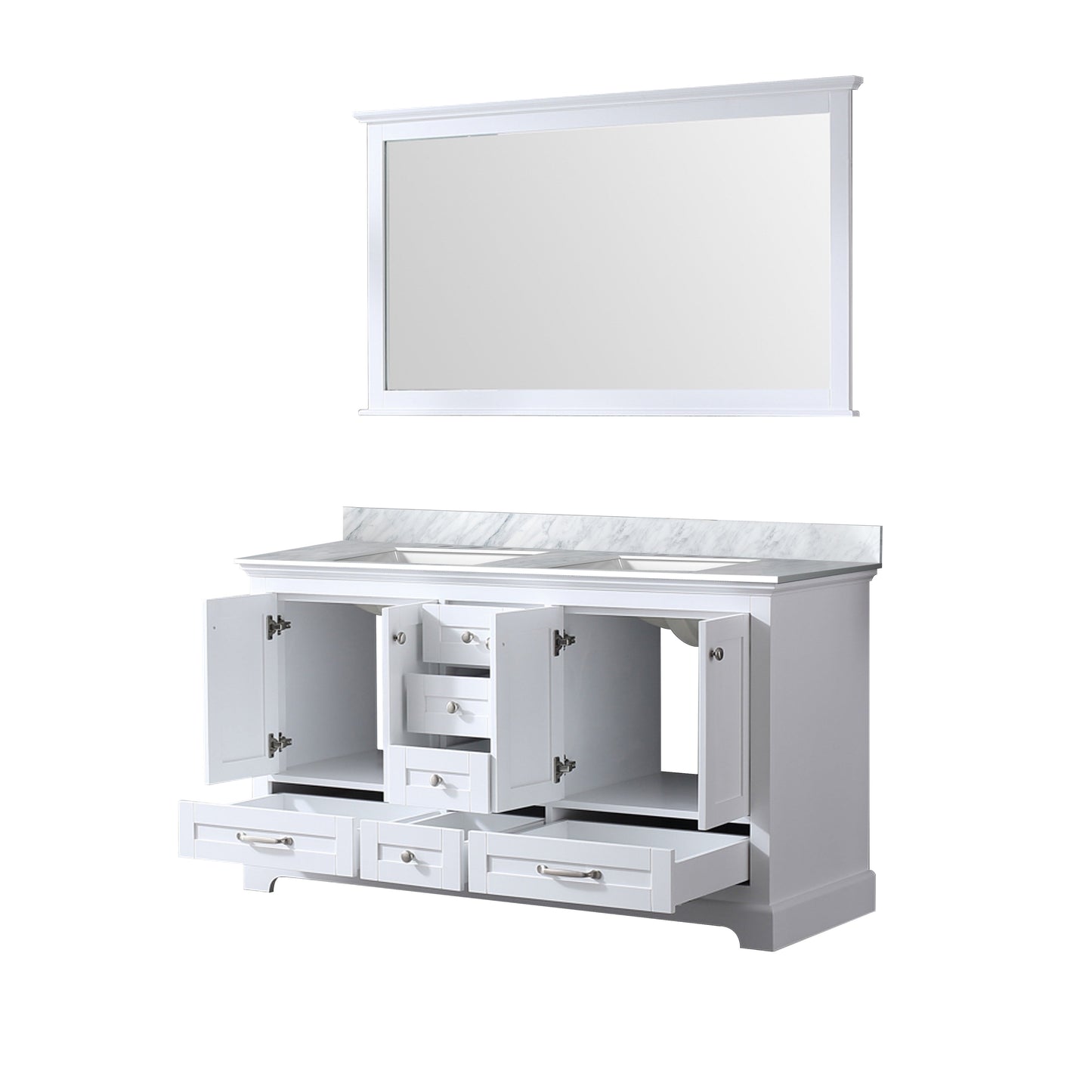 Dukes 60 in. W x 22 in. D White Double Bath Vanity