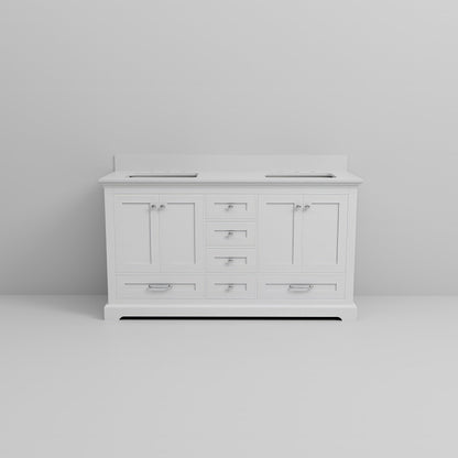 Dukes 60 in. W x 22 in. D White Double Bath Vanity