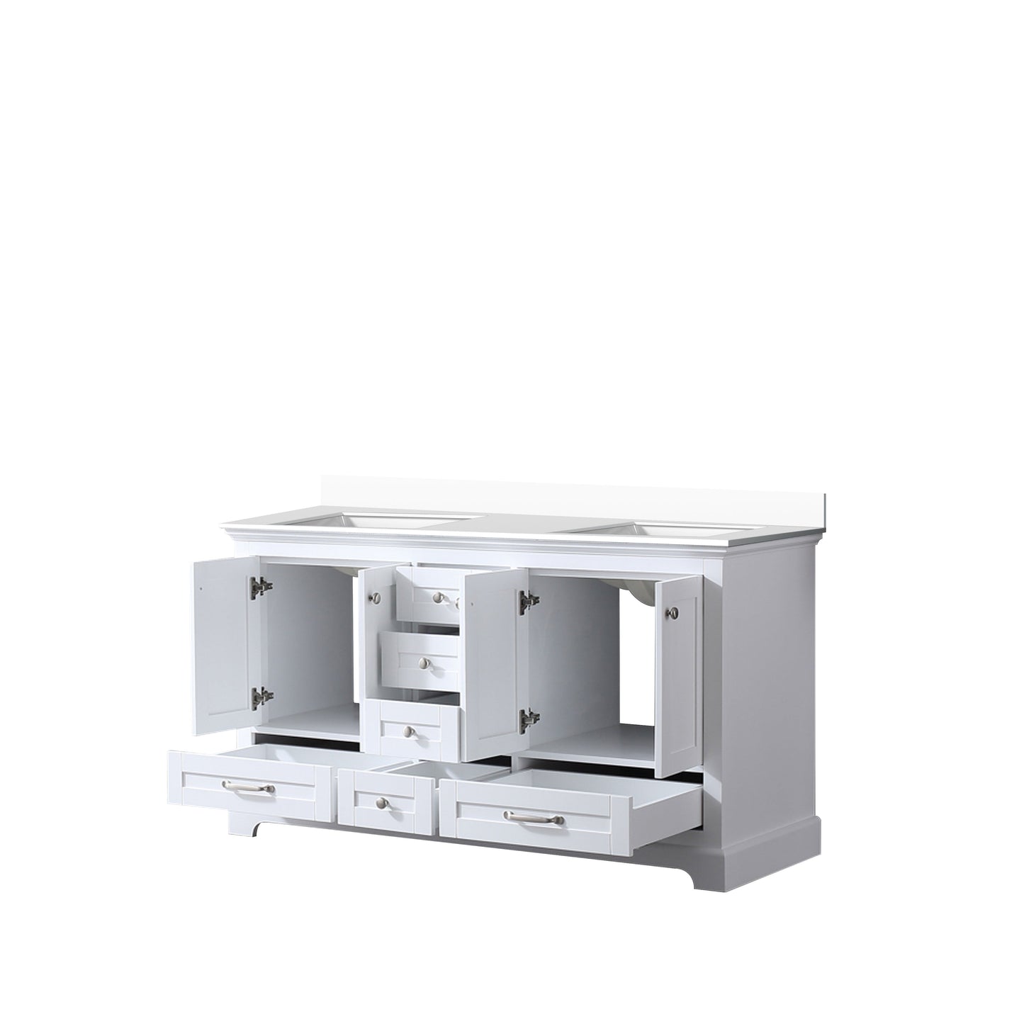 Dukes 60 in. W x 22 in. D White Double Bath Vanity