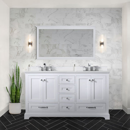 Dukes 60 in. W x 22 in. D White Double Bath Vanity