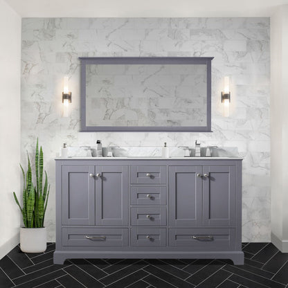 Dukes 60 in. W x 22 in. D Dark Grey Double Bath Vanity