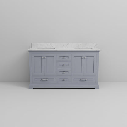 Dukes 60 in. W x 22 in. D Dark Grey Double Bath Vanity
