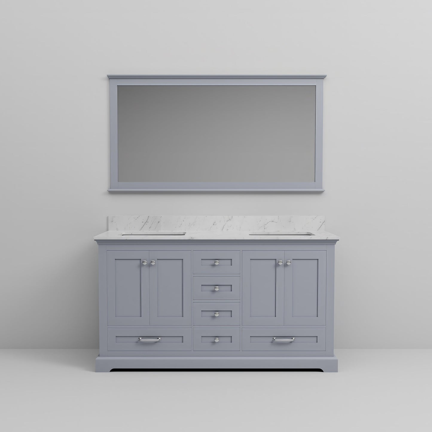 Dukes 60 in. W x 22 in. D Dark Grey Double Bath Vanity