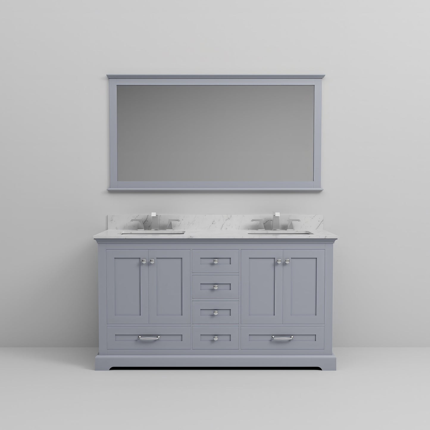 Dukes 60 in. W x 22 in. D Dark Grey Double Bath Vanity