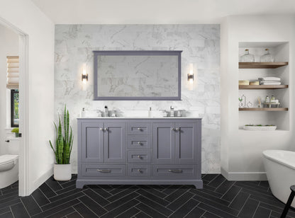 Dukes 60 in. W x 22 in. D Dark Grey Double Bath Vanity