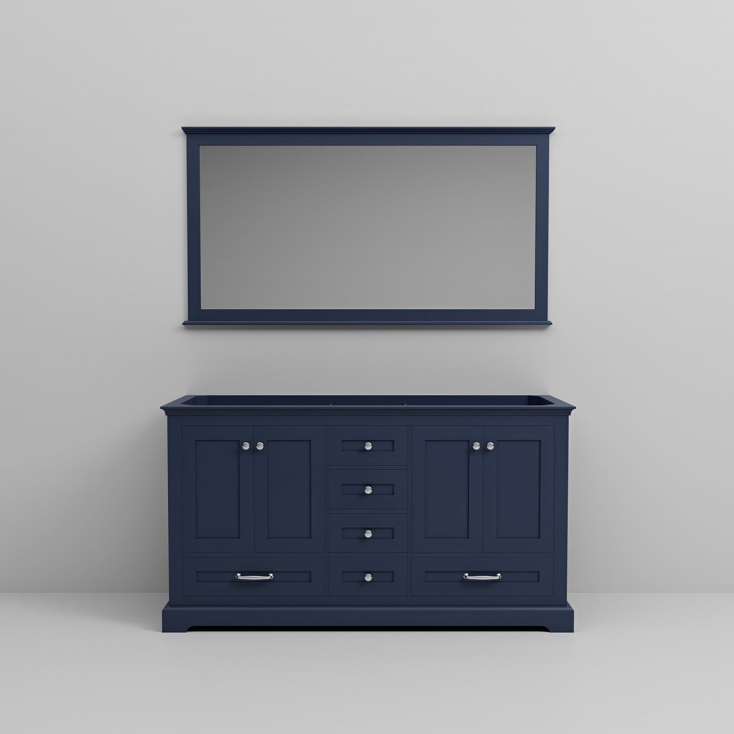 Dukes 60 in. W x 22 in. D Navy Blue Double Bath Vanity